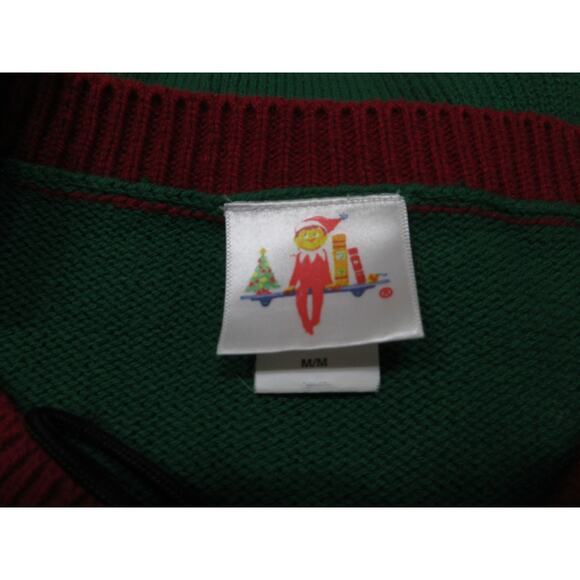 Christmas Sweater "Elf on the Shelf" Logo Green & Red Logo Ladies M - Picture 6 of 10